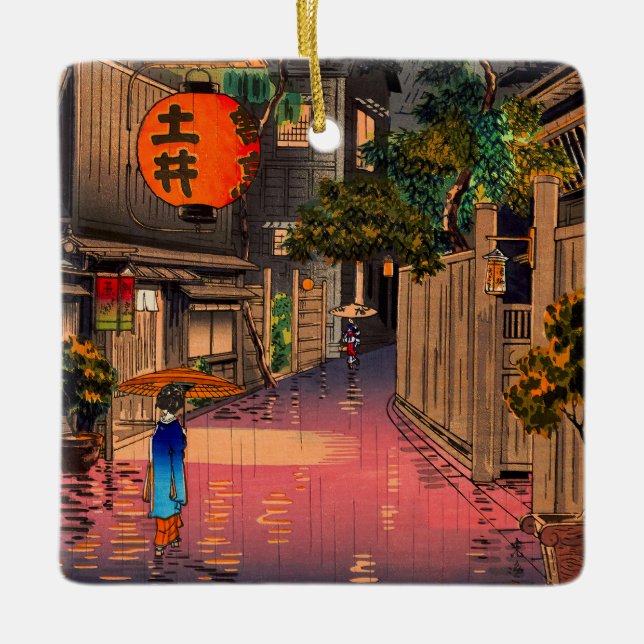 Tsuchiya Koitsu - Evening at Ushigome Ceramic Ornament (Front)