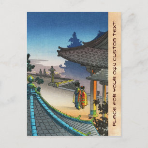 Tsuchiya Koitsu Miidera Temple Evening shin hanga Postcard