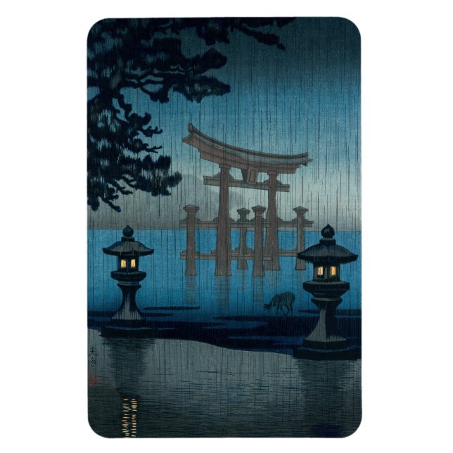 Tsuchiya Koitsu - Miyajima in the Rain Magnet (Vertical)