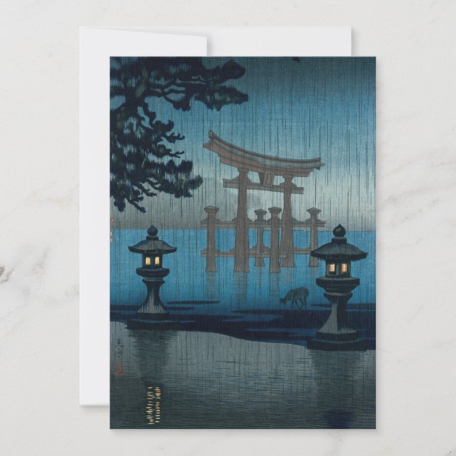 Tsuchiya Koitsu - Miyajima in the Rain Thank You Card (Front)