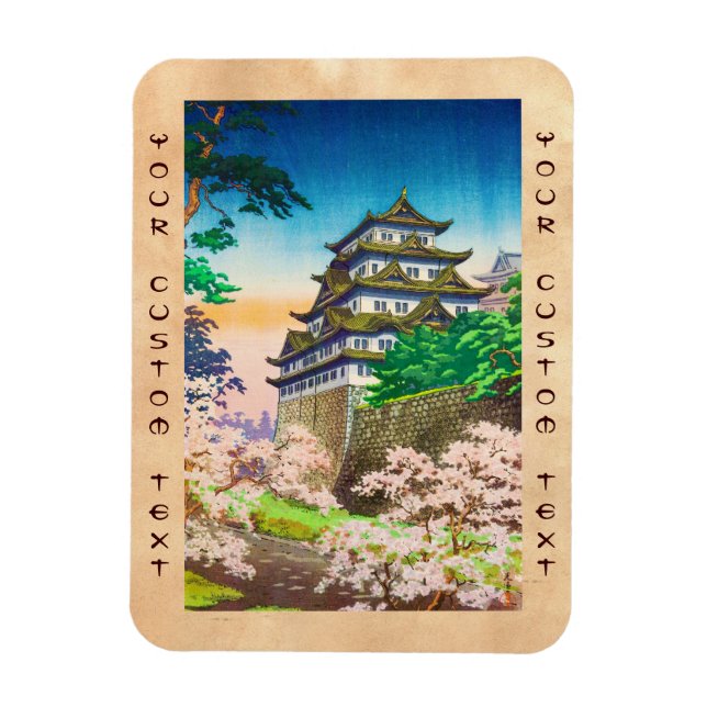 Tsuchiya Koitsu Nagoya Castle shin hanga scenery Magnet (Vertical)