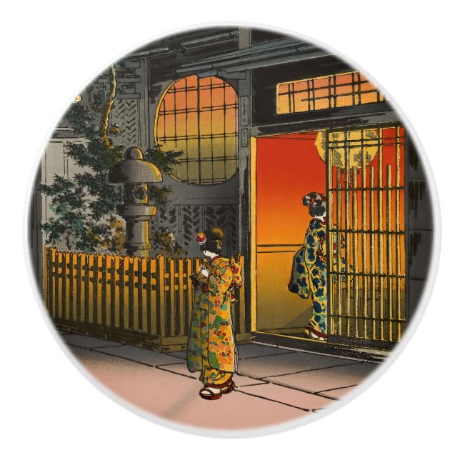 Tsuchiya Koitsu - Side Street Araki in Yotsuya Ceramic Knob (Front)