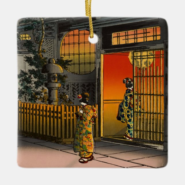 Tsuchiya Koitsu - Side Street Araki in Yotsuya Ceramic Ornament (Front)