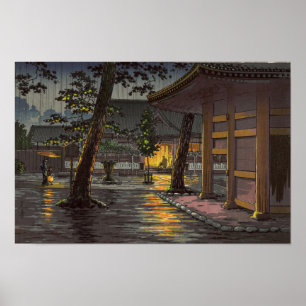 Tsuchiya Koitsu Sketches Takanawa Sengakuji Temple Poster