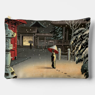 Tsuchiya Koitsu - Snow at Nezu Shrine Accessory Pouch