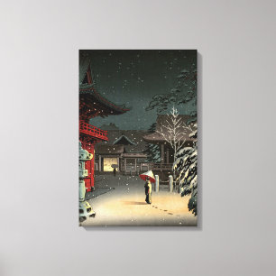 Tsuchiya Koitsu - Snow at Nezu Shrine Canvas Print