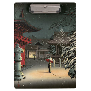 Tsuchiya Koitsu - Snow at Nezu Shrine Clipboard