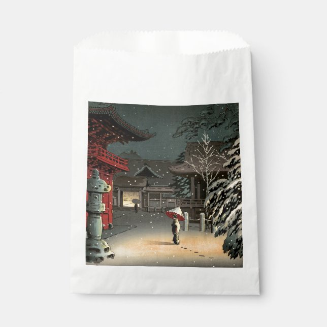Tsuchiya Koitsu - Snow at Nezu Shrine Favour Bags (Front)