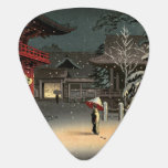 Tsuchiya Koitsu - Snow at Nezu Shrine Guitar Pick<br><div class="desc">Snow at Nezu Shrine / Woman in Snow - Tsuchiya Koitsu,  Woodblock colour print,  1934</div>