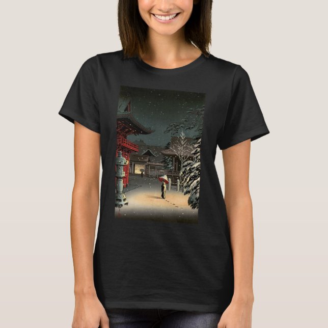 Tsuchiya Koitsu - Snow at Nezu Shrine T-Shirt (Front)