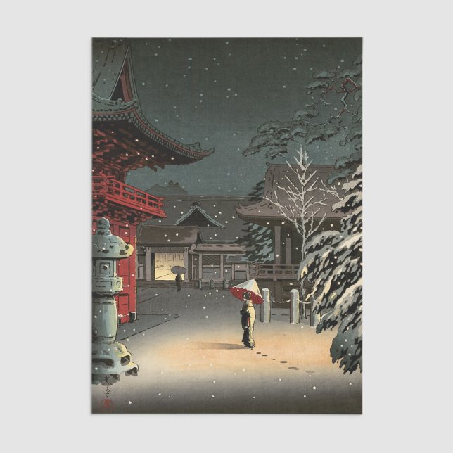 Tsuchiya Koitsu - Snow at Nezu Shrine Tissue Paper (Creator Uploaded)