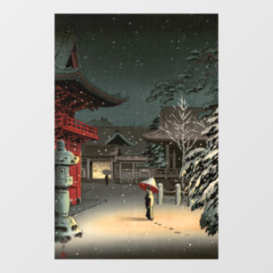 Tsuchiya Koitsu - Snow at Nezu Shrine Window Cling