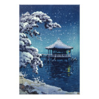 Tsuchiya Koitsu - Snow on the Ukimido at Katada