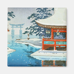 Tsuchiya Koitsu Snowy Miyajima winter scenery art Magnet