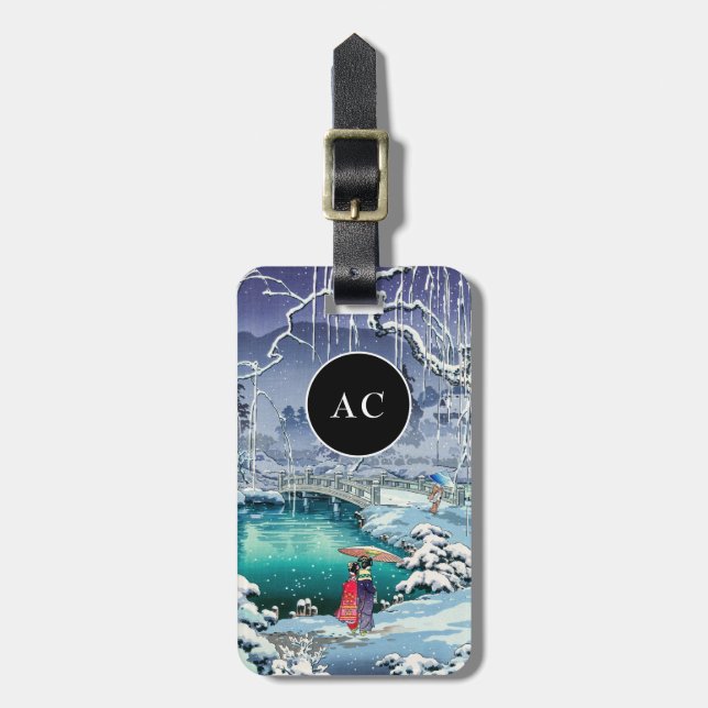 Tsuchiya Koitsu - Spring Snow at Maruyama Luggage Tag (Front Vertical)