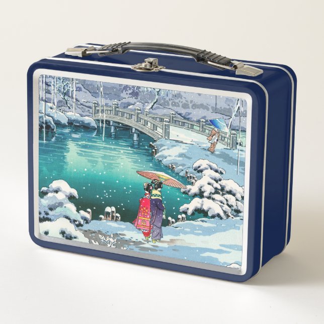 Tsuchiya Koitsu - Spring Snow at Maruyama Metal Lunch Box (Front)