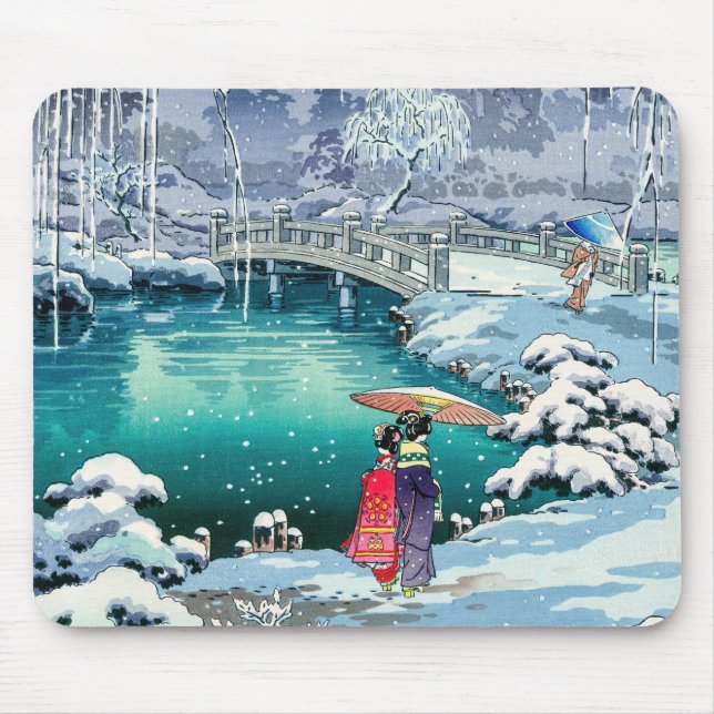 Tsuchiya Koitsu - Spring Snow at Maruyama Mouse Mat (Front)