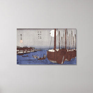 Tsukudajima island and the Fukagawa district Canvas Print