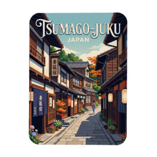 Tsumago, Japan, alley Japan Magnet