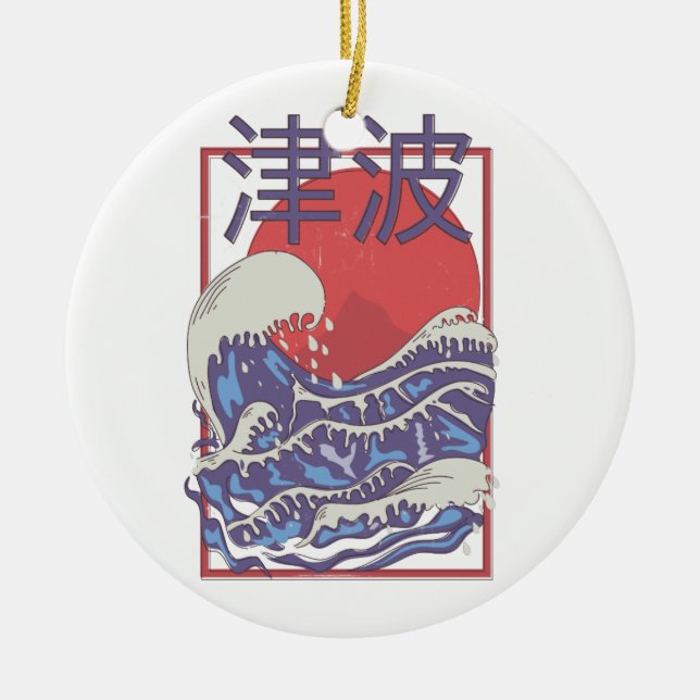 Tsunami Ceramic Tree Decoration (Front)