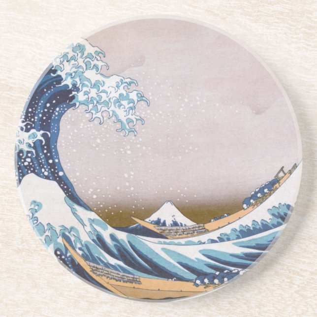Tsunami Great Wave off Kanagawa Japan by Hokusai Coaster (Front)