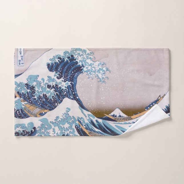 Tsunami Great Wave off Kanagawa Japan by Hokusai Hand Towel (Hand Towel)