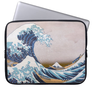 Tsunami Great Wave off Kanagawa Japan by Hokusai Laptop Sleeve