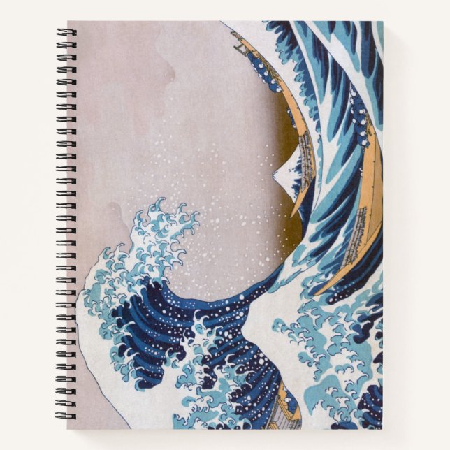 Tsunami Great Wave off Kanagawa Japan by Hokusai Notebook (Front)