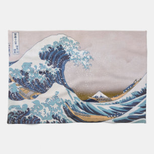 Tsunami Great Wave off Kanagawa Japan by Hokusai Tea Towel