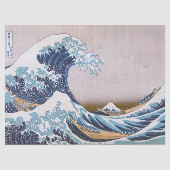 Tsunami Great Wave off Kanagawa Japan by Hokusai Tissue Paper (Front)