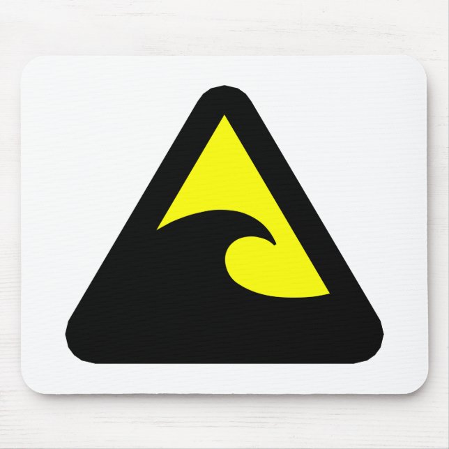 Tsunami Hazard Sign Mouse Mat (Front)