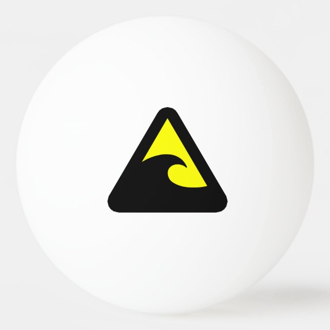 Tsunami Hazard Sign Ping Pong Ball (Front)