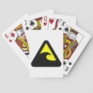 Tsunami Hazard Sign Playing Cards