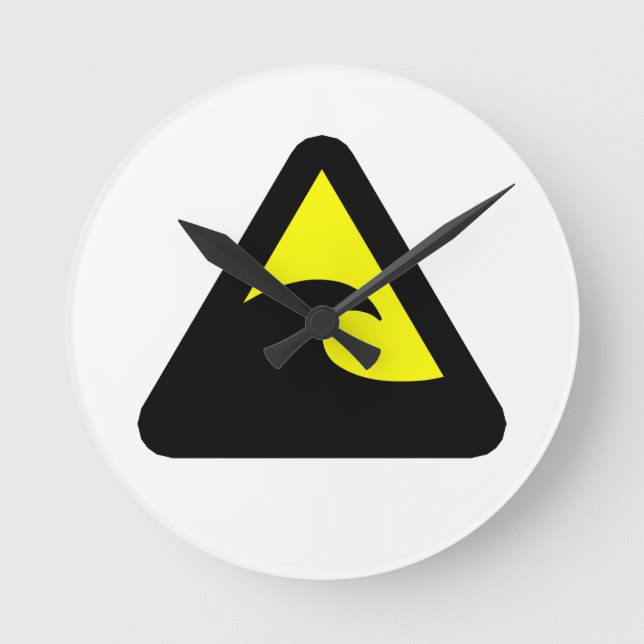 Tsunami Hazard Sign Round Clock (Front)