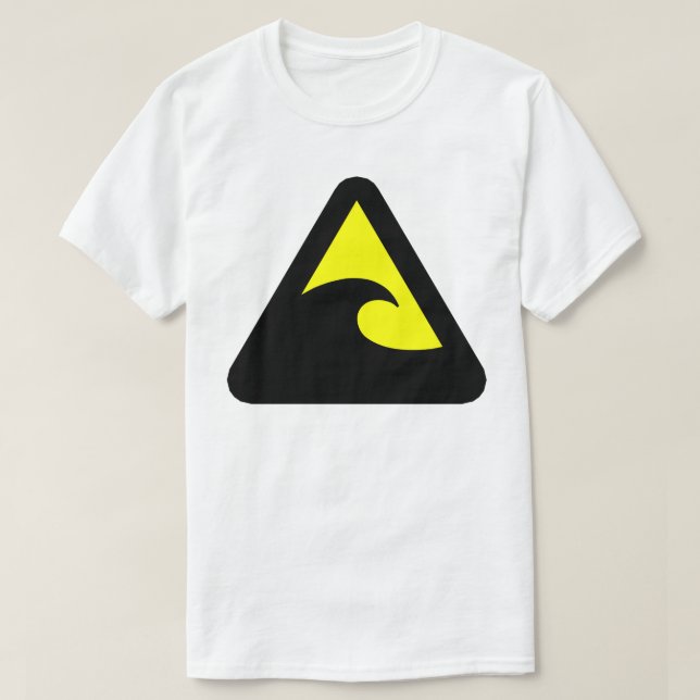 Tsunami Hazard Sign T-Shirt (Design Front)