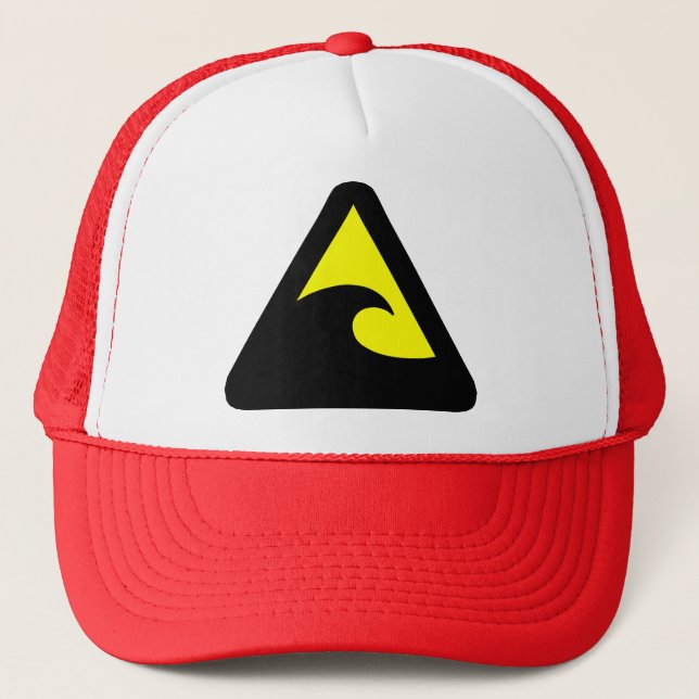 Tsunami Hazard Sign Trucker Hat (Front)