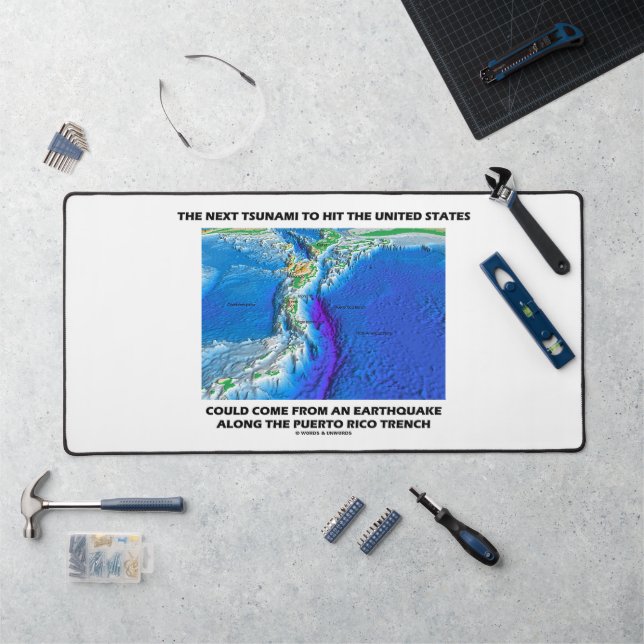 Tsunami Puerto Rico Trench Plate Tectonics Earth Desk Mat (Workstation)