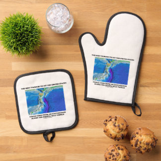 Tsunami Puerto Rico Trench Plate Tectonics Earth Oven Mitt & Pot Holder Set