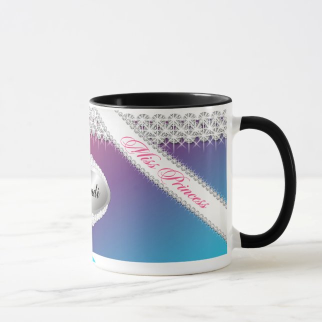 TT-Diamond Bliss Personalised Blonde Mug | Blue (Right)