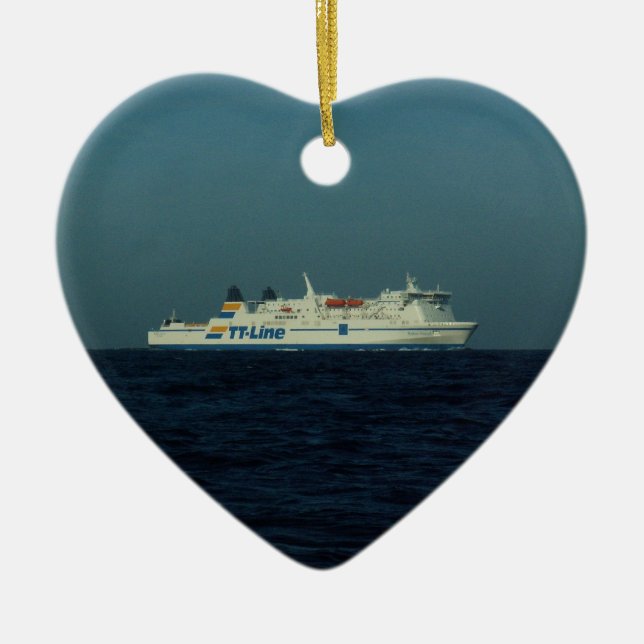 TT Line Ferry Ceramic Tree Decoration (Front)