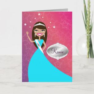 TT-Miss Beauty Princess Brunette   Congratz Card