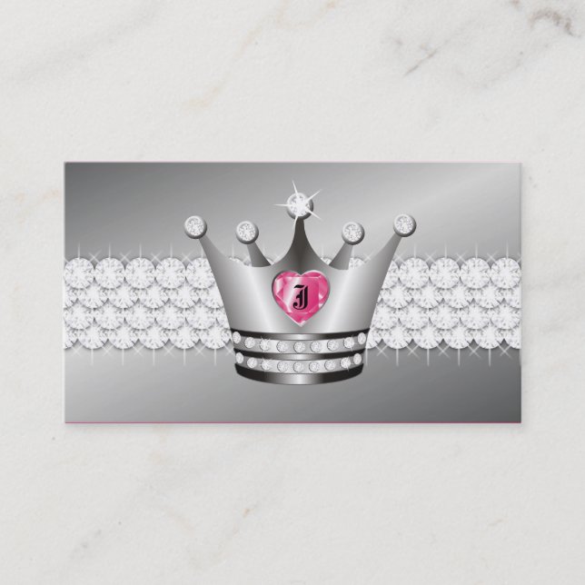 TT-Perfect Princess Faux Silver Business Card (Front)