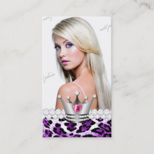 TT-Perfect Princess Purple Leopard Diamonds Business Card
