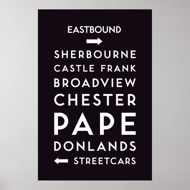 TTC - Eastbound Stations Poster (Front)