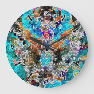 TTEQOTGCubismINV SGDRKDP BLUE Large Clock