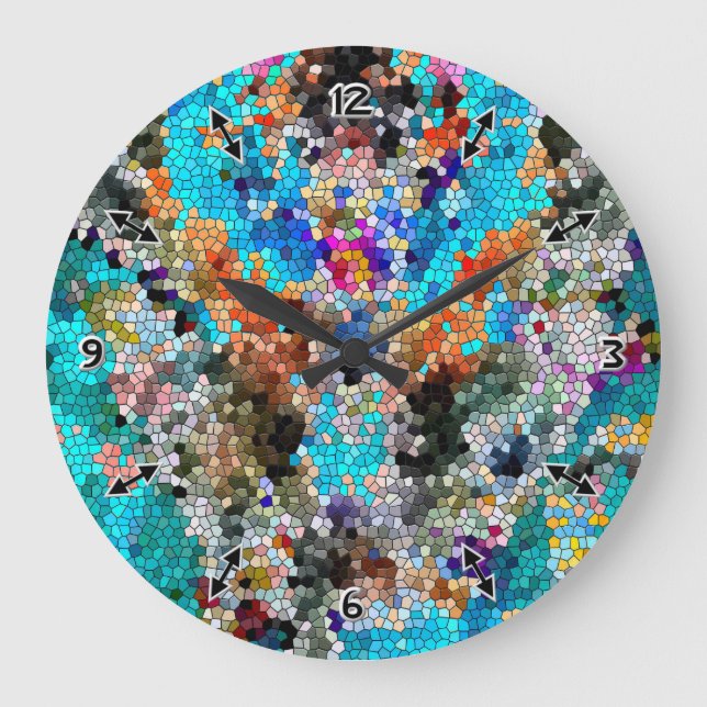 TTEQOTGCubismINV SGDRKDP BLUE Large Clock (Front)