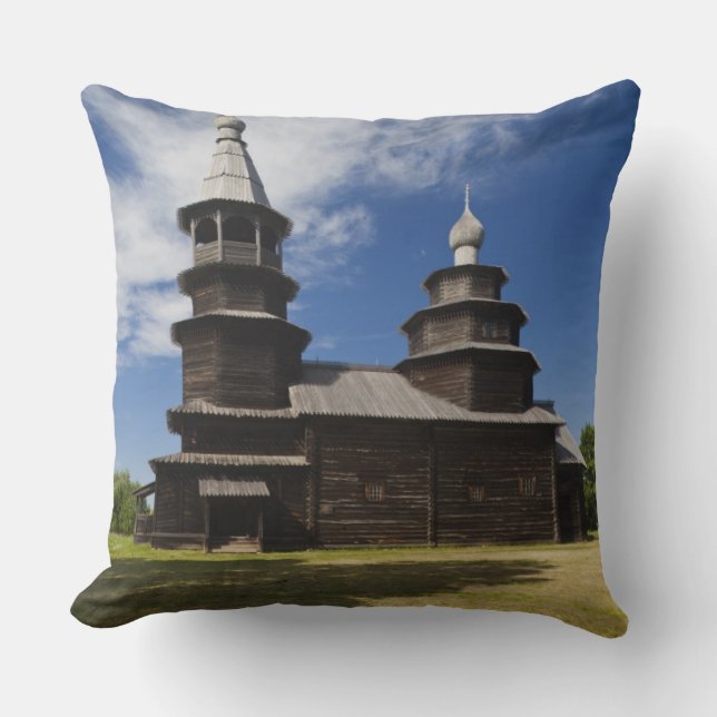 Ttraditional wooden Russian Orthodox church Cushion (Front)