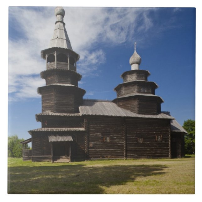 Ttraditional wooden Russian Orthodox church Tile (Front)