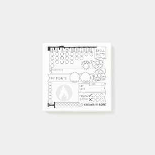 TTRPG Character Tracker (HP, Spells, Turns) Post-it Notes