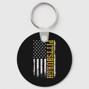 Ttsburgh Usa Flag Patriotic American From Ttsburgh Key Ring